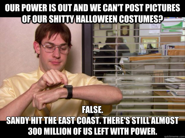 our power is out and we cant post pictures of our shitty ha - Costume Schrute