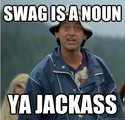 swag is a noun ya jackass - ya jackass