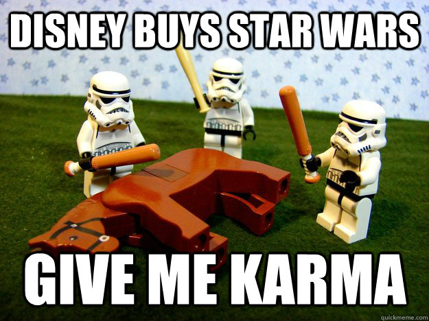 disney buys star wars give me karma - lego stormtroopers