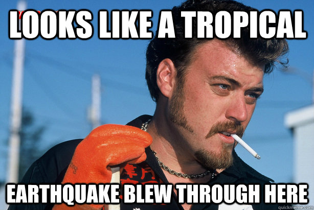 looks like a tropical earthquake blew through here - Good Guy Ricky