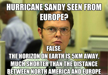 hurricane sandy seen from europe false the horizon on eart - Dwight