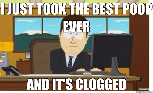 I JUST TOOK THE BEST POOP EVER AND IT'S CLOGGED - aaaand it's gone