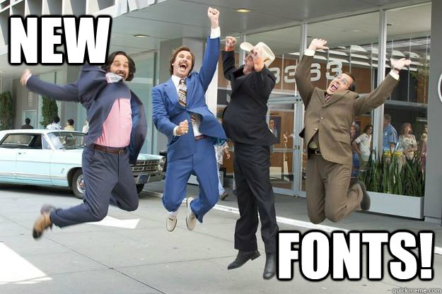 new fonts - Anchorman New Suits