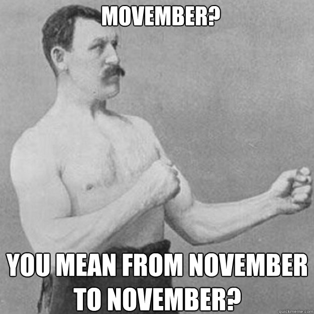 movember you mean from november to november - overly manly man