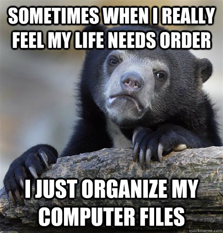 sometimes when i really feel my life needs order i just orga - Confession Bear