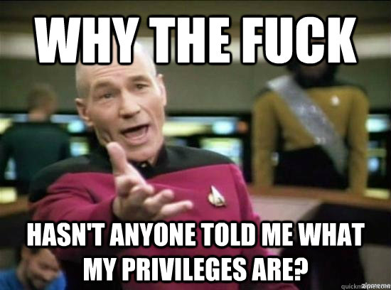 why the fuck hasnt anyone told me what my privileges are - Annoyed Picard HD
