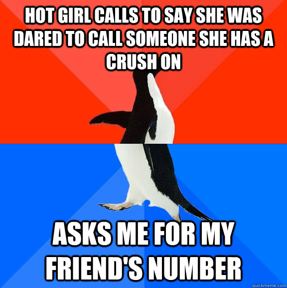 hot girl calls to say she was dared to call someone she has - Socially Awesome Awkward Penguin