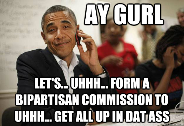 ay gurl lets uhhh form a bipartisan commission to uhh -