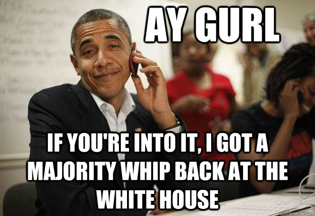ay gurl if youre into it i got a majority whip back at the -