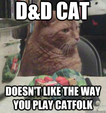 dd cat doesnt like the way you play catfolk - D&D Cat
