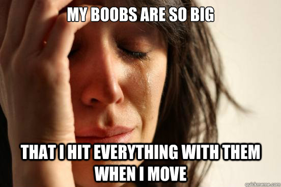 my boobs are so big that i hit everything with them when i m - First World Problems