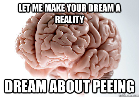 let me make your dream a reality dream about peeing - Scumbag Brain