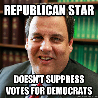 republican star doesnt suppress votes for democrats - Good Guy Christie