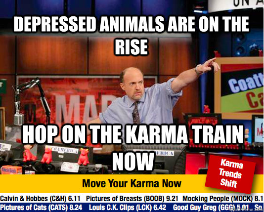 depressed animals are on the rise hop on the karma train now - Mad Karma with Jim Cramer