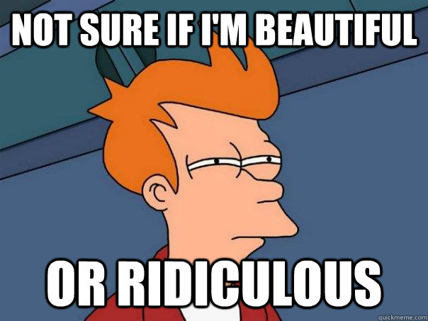 not sure if im beautiful or ridiculous - Futurama Fry