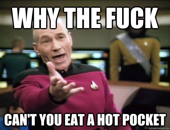 why the fuck cant you eat a hot pocket - Annoyed Picard HD