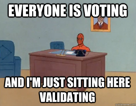 everyone is voting and im just sitting here validatin - Masturbating Spiderman