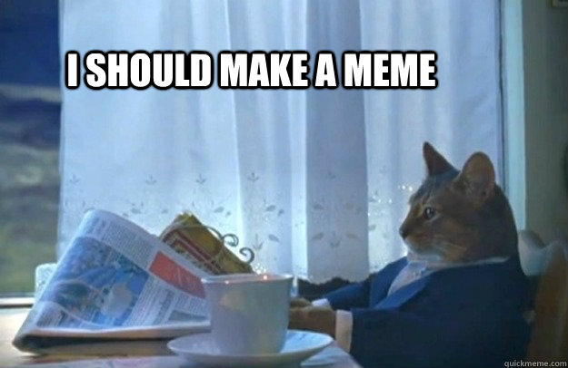i should make a meme - Sophisticated Cat
