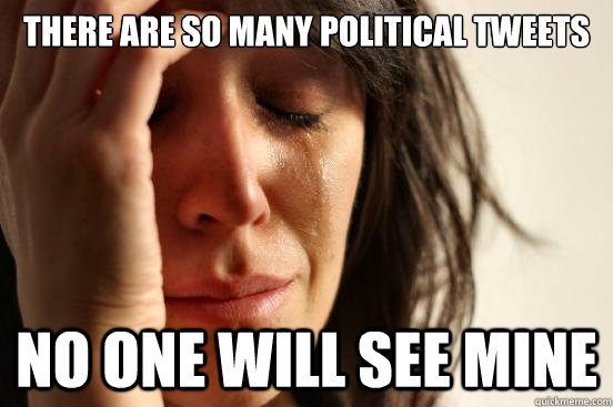 there are so many political tweets no one will see mine - First World Problems