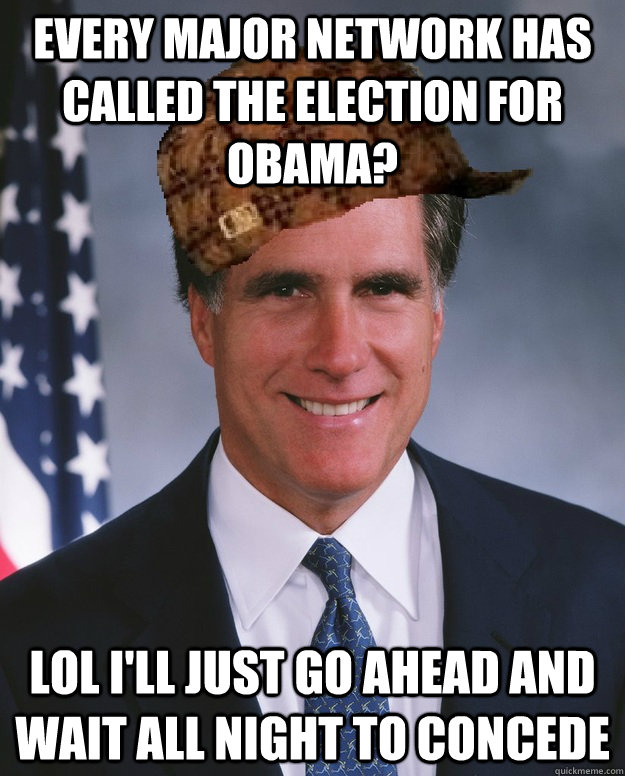 every major network has called the election for obama lol - Scumbag Romney