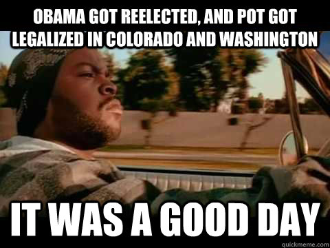 obama got reelected and pot got legalized in colorado and w - It Was a Good Day