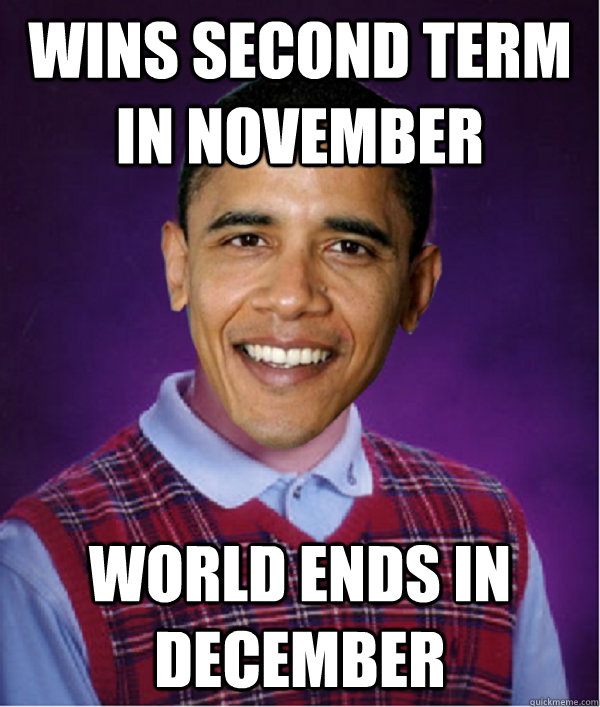 wins second term in november world ends in december -