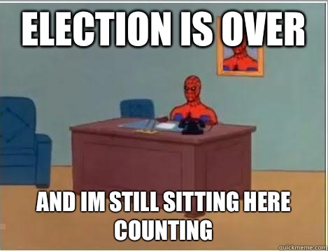 Election is over and im still sitting here counting - Spiderman Desk