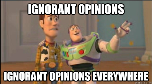 ignorant opinions ignorant opinions everywhere - buzz and woody