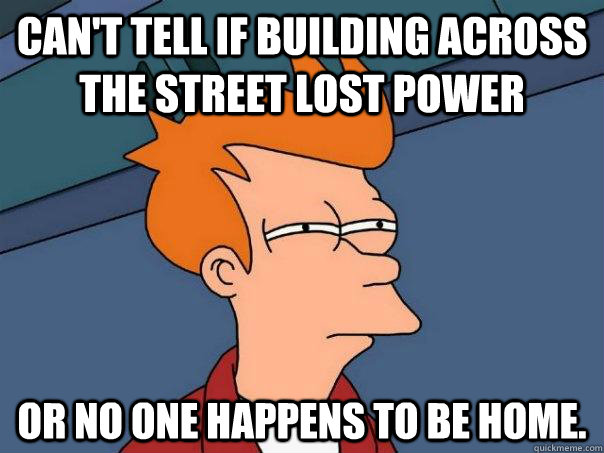 cant tell if building across the street lost power or no on - Futurama Fry