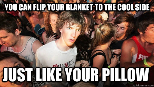 you can flip your blanket to the cool side just like your pi - Sudden Clarity Clarence