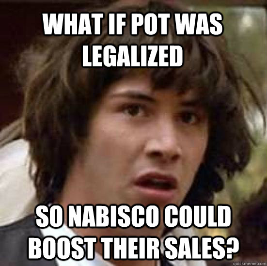 what if pot was legalized so nabisco could boost their sale - conspiracy keanu