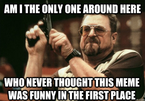 am i the only one around here who never thought this meme wa - Am I the only one