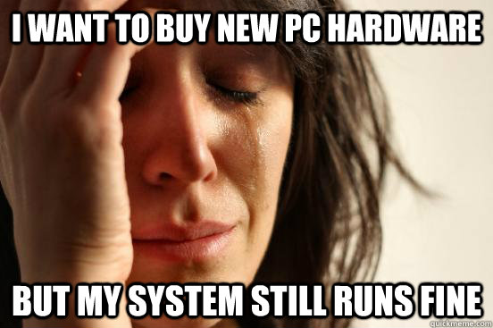 i want to buy new pc hardware but my system still runs fine - First World Problems