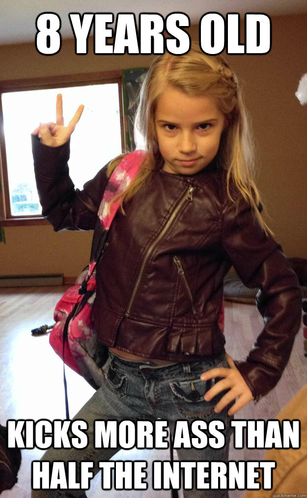 8 years old kicks more ass than half the internet - Bad-ass little girl