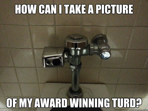 how can i take a picture of my award winning turd - Auto Flush