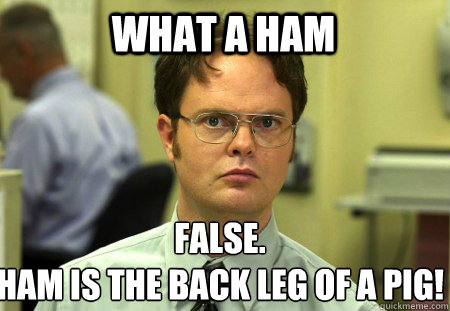 what a ham false ham is the back leg of a pig - Schrute