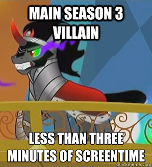 main season 3 villain less than three minutes of screentime -