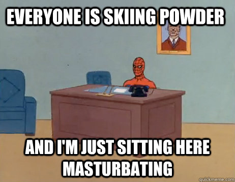 everyone is skiing powder and im just sitting here masturb - Masturbating Spiderman