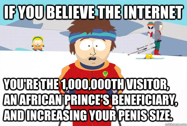 if you believe the internet youre the 1000000th visitor - Super Cool Ski Instructor