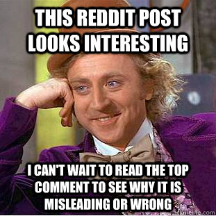 this reddit post looks interesting i cant wait to read the - Condescending Wonka