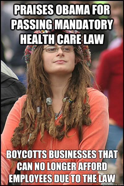 praises obama for passing mandatory health care law boycotts - College Liberal