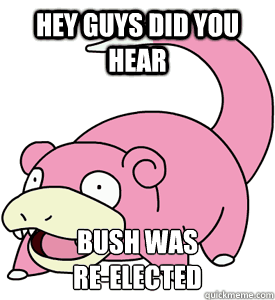 hey guys did you hear bush was reelected - slopoke