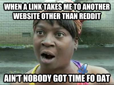 when a link takes me to another website other than reddit ai - Aint Nobody Got Time For That