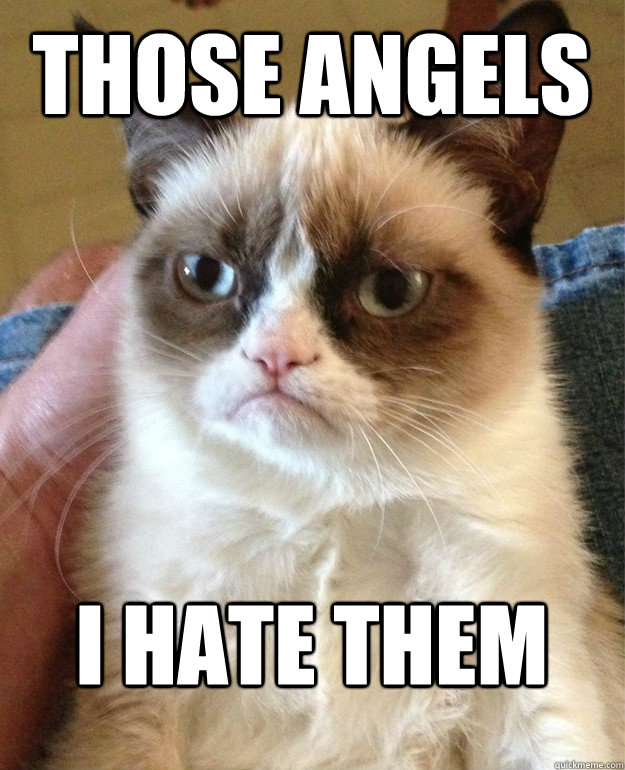 those angels i hate them - Grumpy Cat