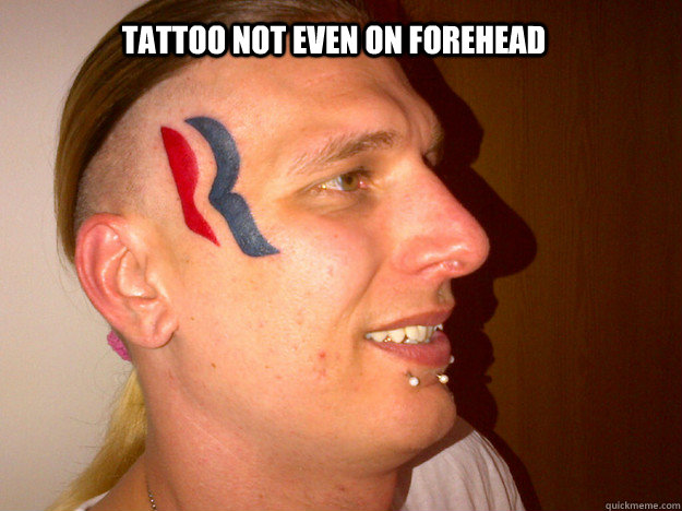 tattoo not even on forehead -
