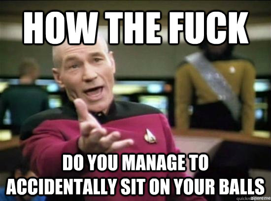 how the fuck do you manage to accidentally sit on your balls - Annoyed Picard HD