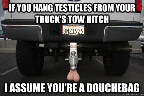 if you hang testicles from your trucks tow hitch i assume y -
