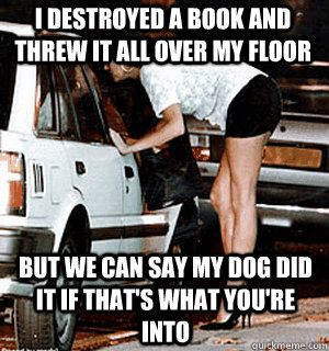 i destroyed a book and threw it all over my floor but we can - Karma Whore