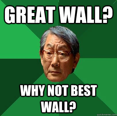 great wall why not best wall - High Expectations Asian Father