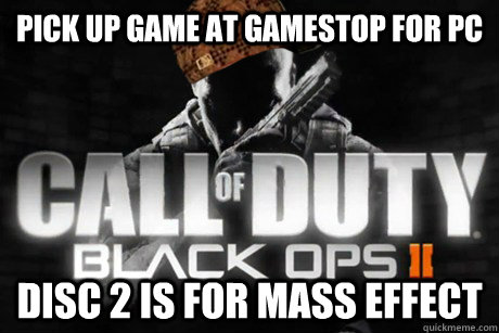 pick up game at gamestop for pc disc 2 is for mass effect -